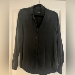 COPY - Black washable silk shirt Quince size small